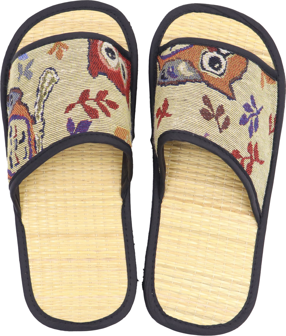 Dép thổ cẩm cú mèo truyền thống Việt Nam bằng chiếu cói hương quế mang trong nhà, văn phòng và du lịch