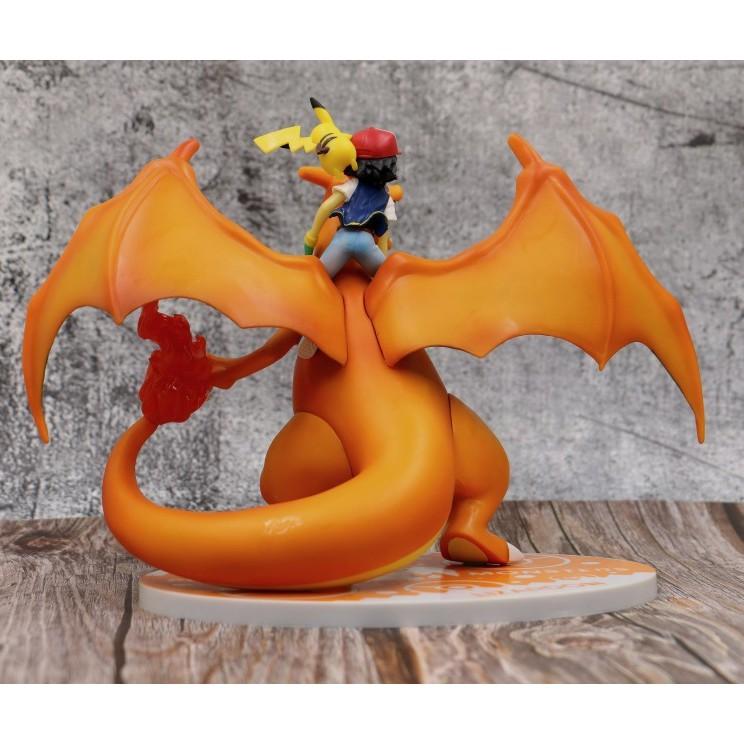 Mô Hình Poke mon Rồng phun lửa Xiaozhi Pikachu kết hợp