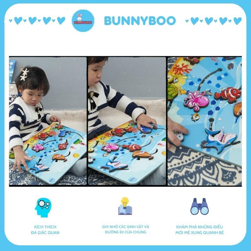 Bảng Bận Rộn Busy board Đại dương Đồ chơi giáo dục xếp hình thông minh phát triển kĩ năng cho bé BUNNYBOO