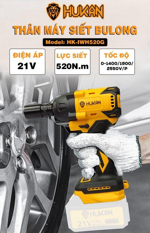 THÂN MÁY SIẾT BULÔNG 520NM  BODY HK-IWH520G HUKAN - HÀNG CHÍNH HÃNG