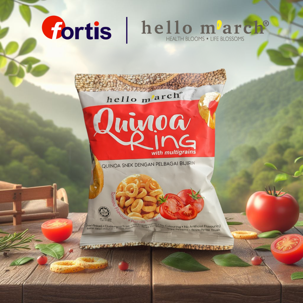 Snack Ngũ Cốc Vị Cà Chua Hạt Quinoa Hello March Gói 30g