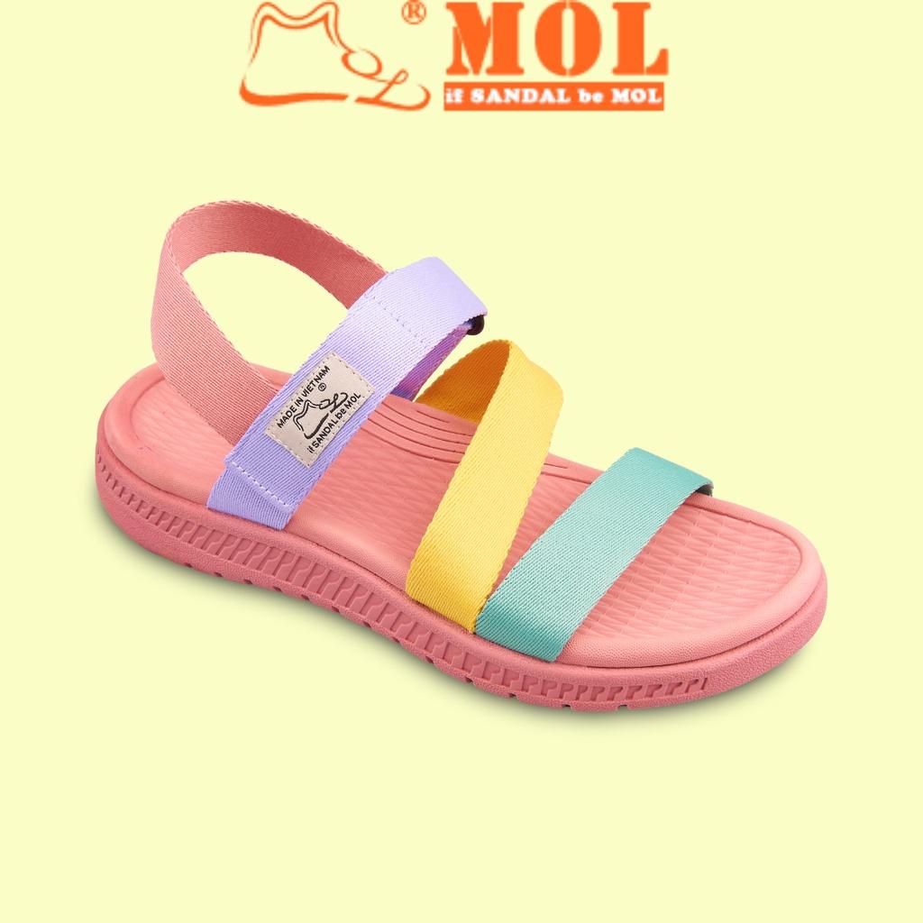 Giày sandal nữ siêu nhẹ hiệu MOL quai chữ Z MS2HH màu mix