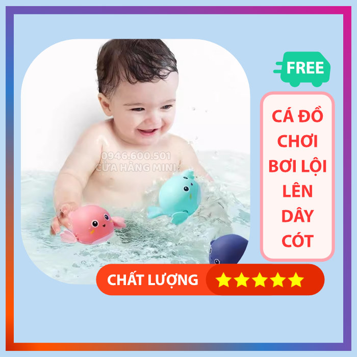 Đồ Chơi Chú Cá Bơi Lội Lên Dây Cót Phòng Tắm Cho Bé