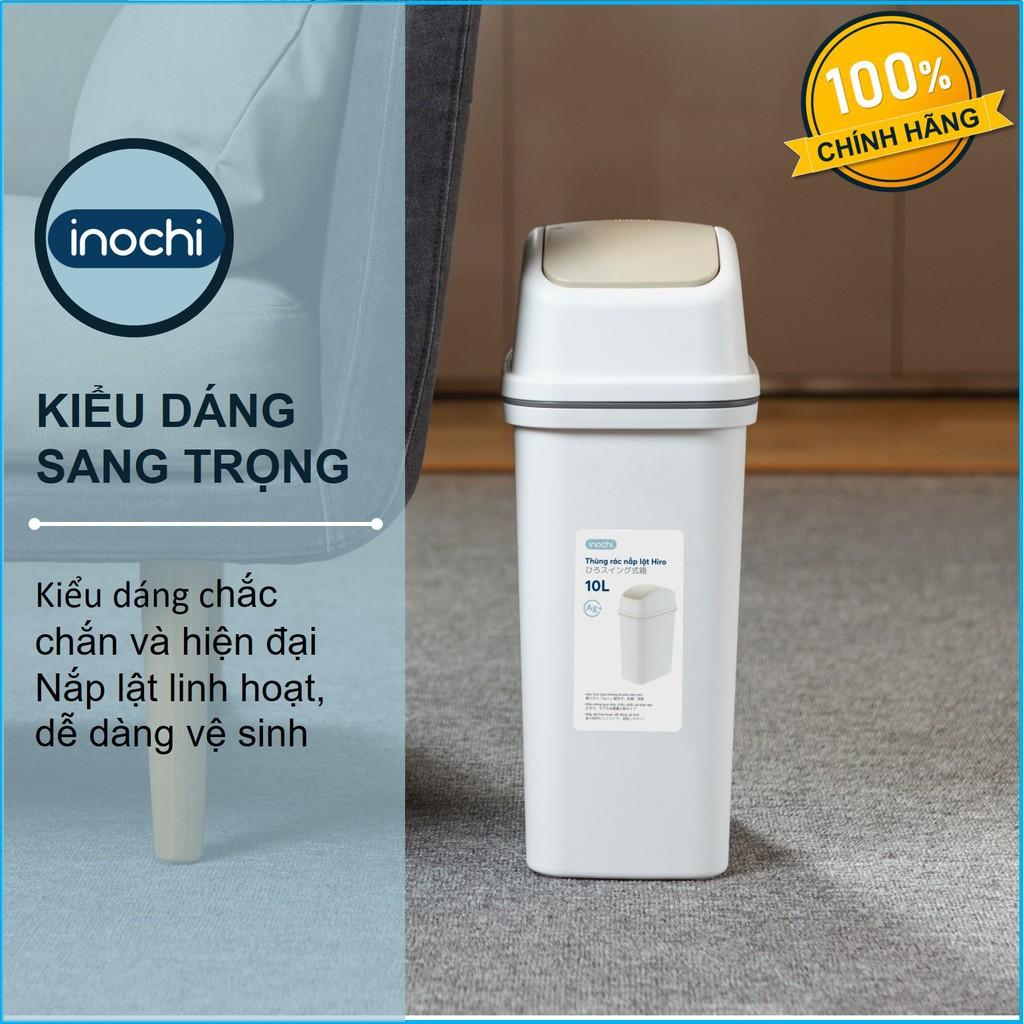 Thùng Rác Nhựa Nắp Lật Inochi 10 Lít Rất Đẹp Làm Sọt Rác Văn Phòng, Khách Sạn, Đựng Rác Gia Đình, Để Bàn Trong Nhà