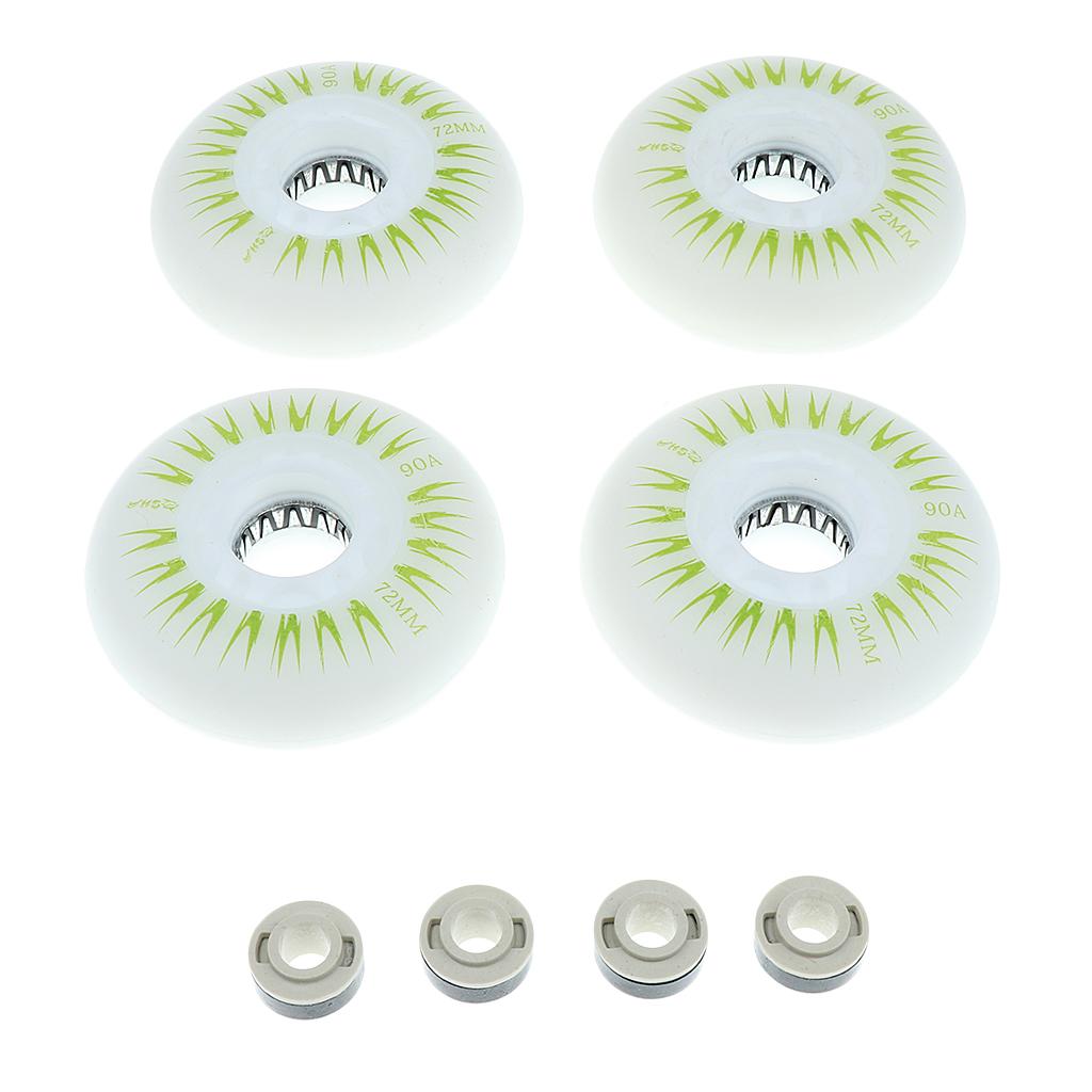 4 Pieces LED Lights Flashing Inline Roller Skate Replacement Wheels 3 Sizes