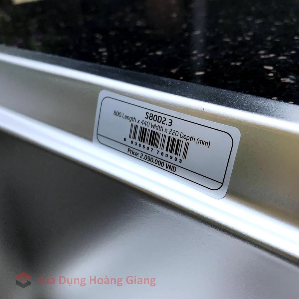 Chậu rửa chén bát 2 hố lệch Sơn Hà S80 inox 304 chính hãng - Bảo hành 5 năm