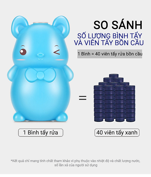 Chú gấu màu xanh khử mùi làm sạch bồn cầu, tẩy rửa nhà vệ sinh khử mùi nước tiểu bụi bẩn nhà vệ sinh - Diệt Sạch 99,9% Vi Khuẩn Xuất Xứ Nhật Bản