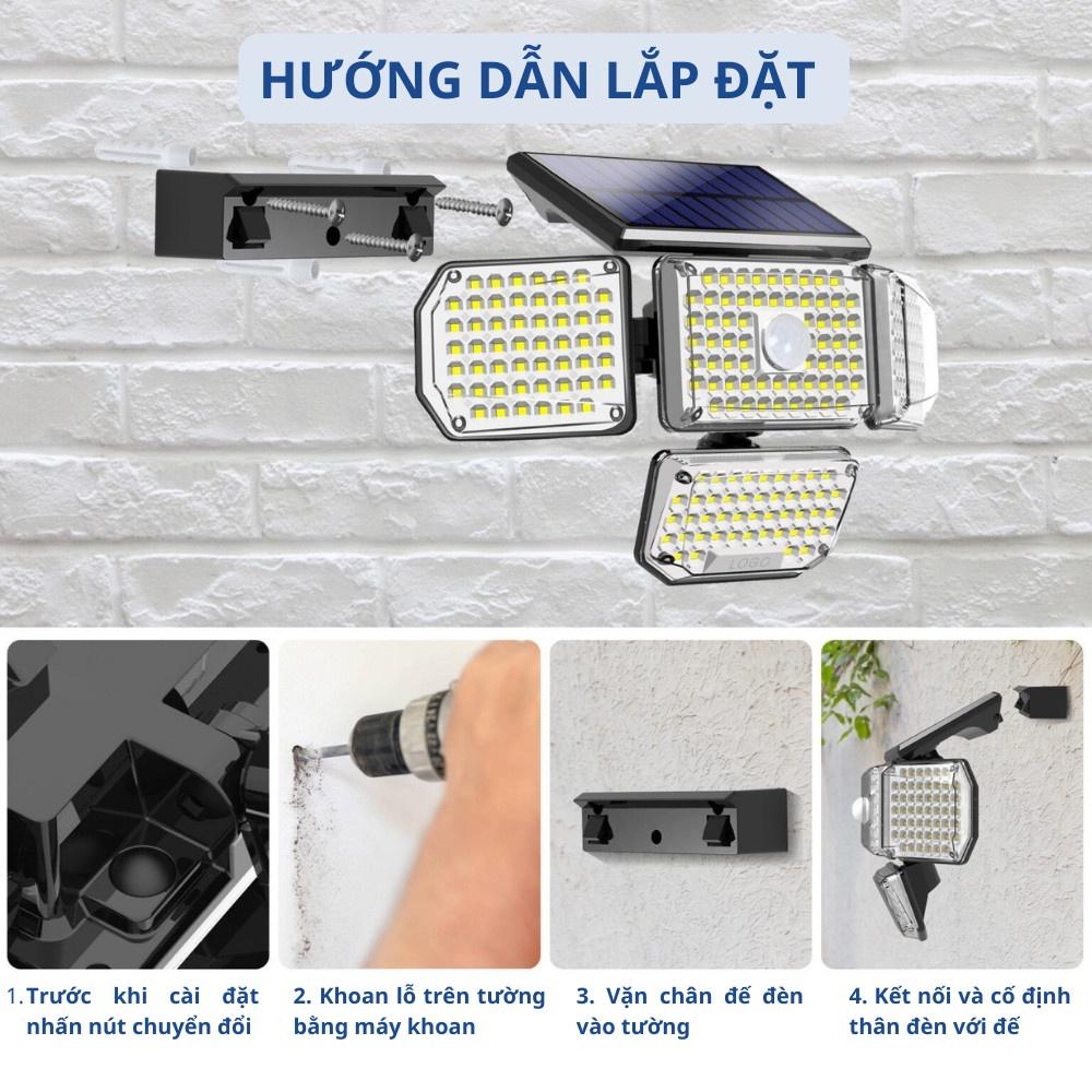 Đèn năng lượng mặt trời treo tường 439 Lumen AF-01 cảm biến tia hồng ngoại