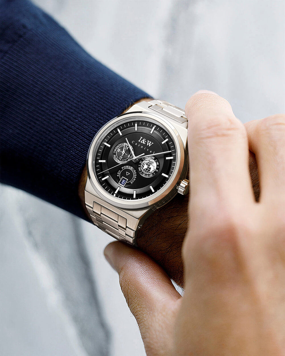 Đồng hồ nam chính hãng IW Carnival IW782G-8 ,kính sapphire,chống xước,chống nước 50m,Bh 24 tháng,máy cơ (automatic)