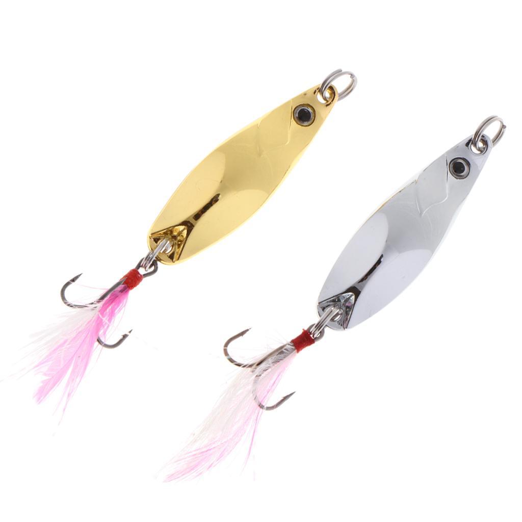 Metal  Spoons Fishing  Sequins Baits Bionic Hard  Hook