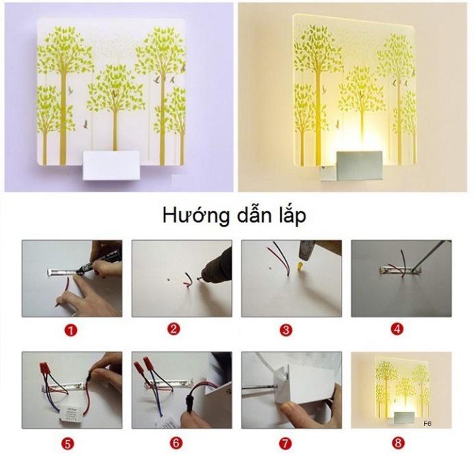 Đèn gắn tường phòng ngủ, đèn treo tường, đèn phòng ngủ, đèn trang trí, đèn decor hình hoả hồng C6441 DT