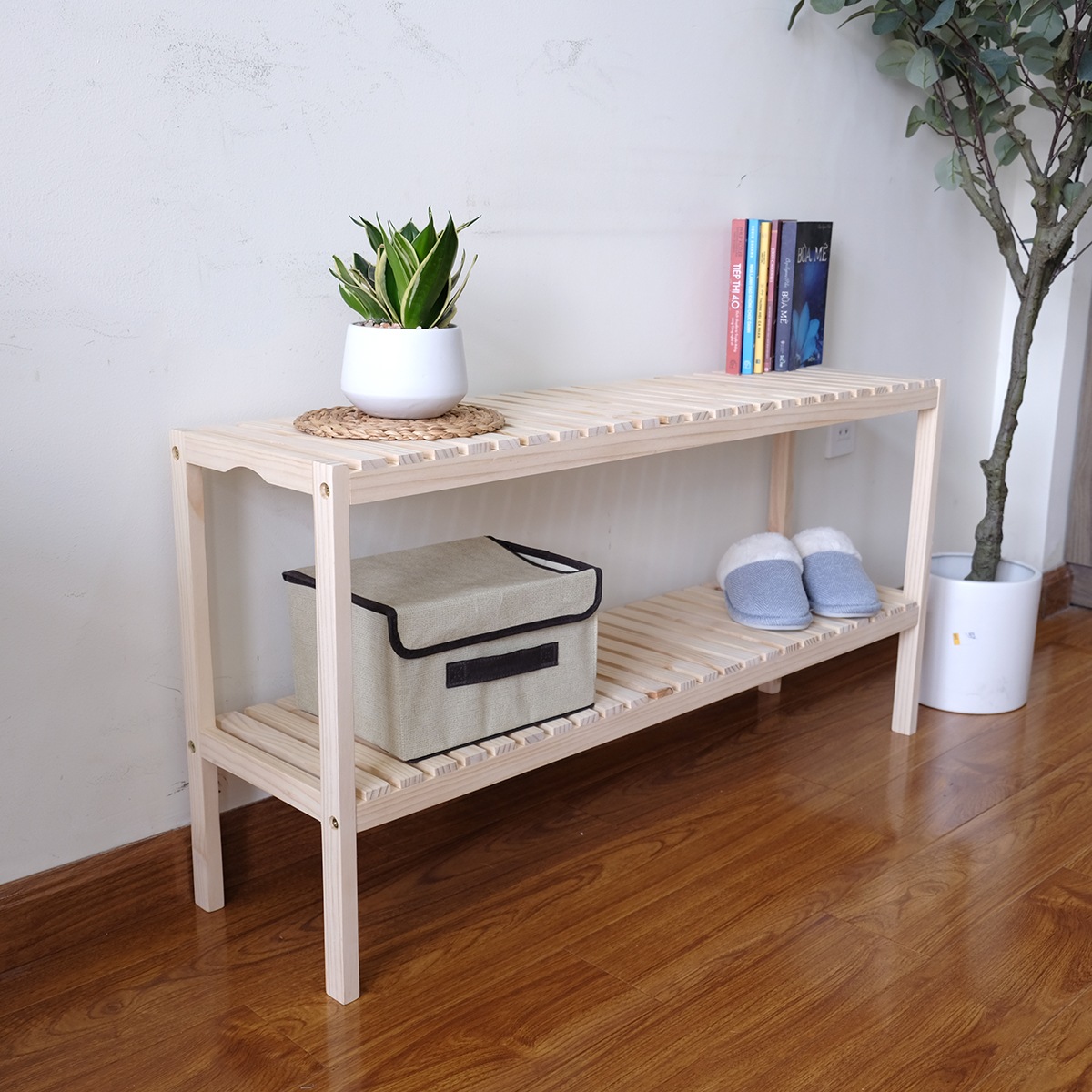 Kệ Đa Năng BEYOURs Bench 2FL Bằng Gỗ Kệ Sách Đựng Đồ Nội Thất Kiểu Hàn Lắp Ráp Phòng Khách, Phòng Ngủ - Gỗ Tự Nhiên