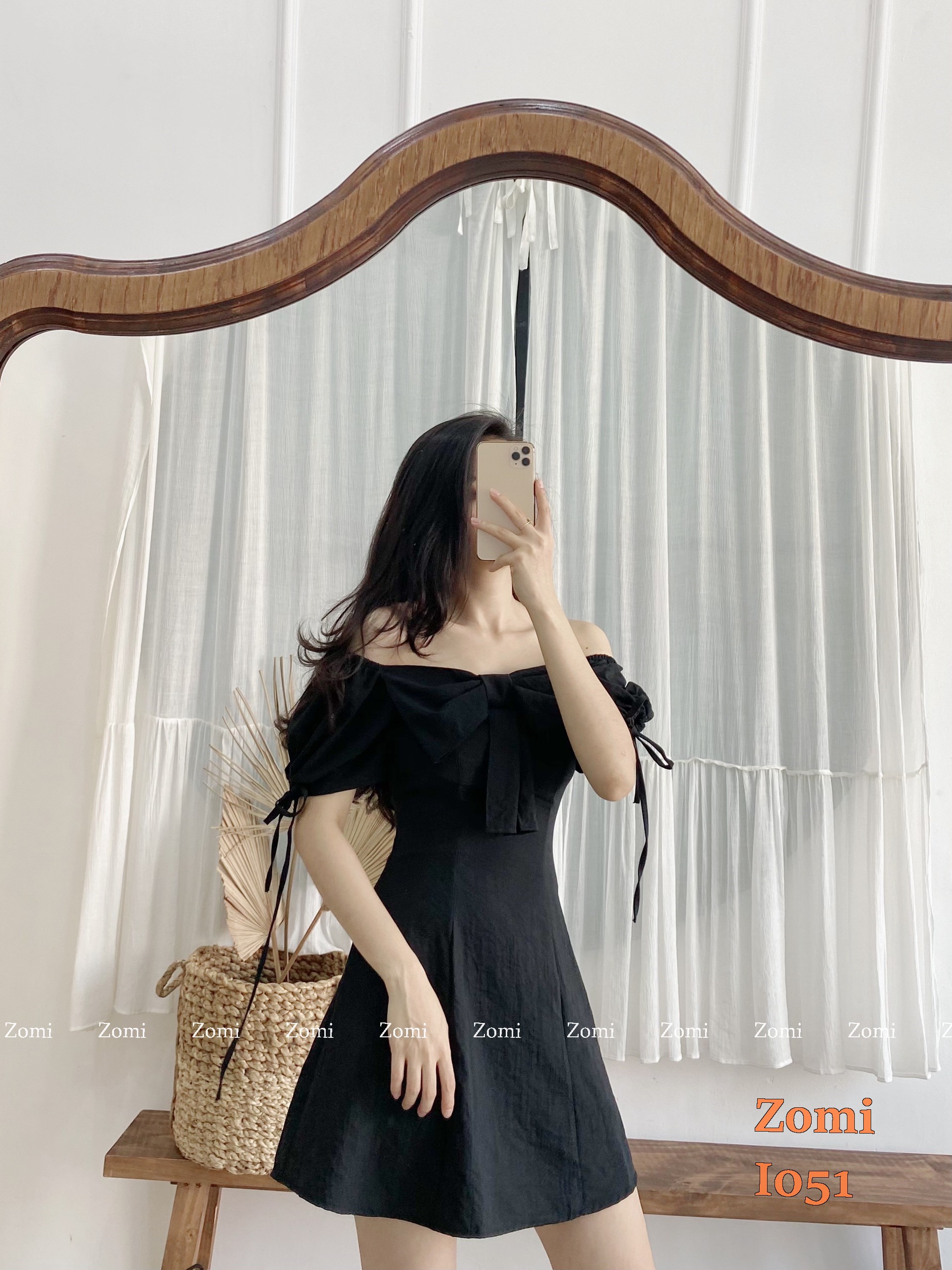 Đầm đi chơi dạo phố thời trang mùa hè cổ vuông tay phồng dễ thương năng động - I051