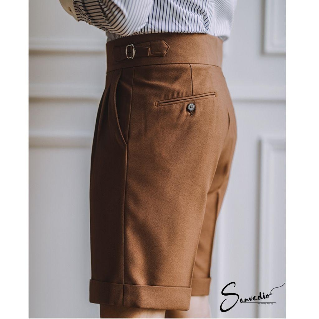 Quần Short Nam Sidetab SANVADIO Quần Tây Ống Ngắn Đứng Form Không Bai - Không Xù Thời Trang Hàn Quốc QS377