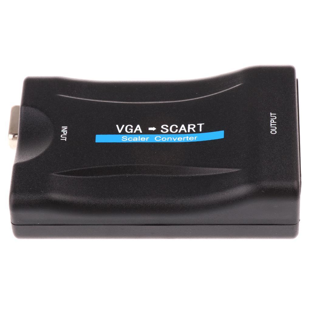 1080P VGA to  Video Audio Converter Adapter w/ Remote for  TV DVD Box
