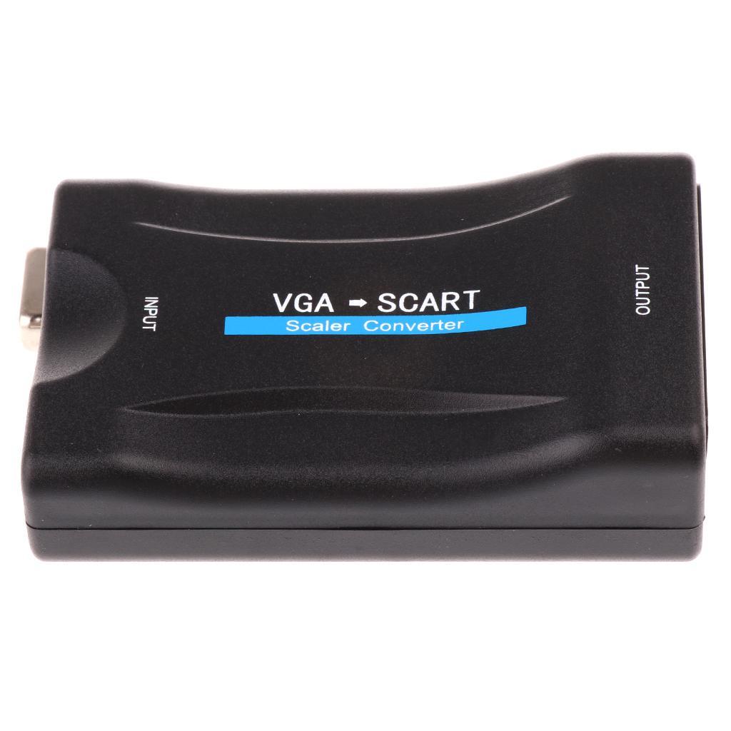 1080P VGA to Video Audio Converter Adapter w/ Remote for TV DVD Box