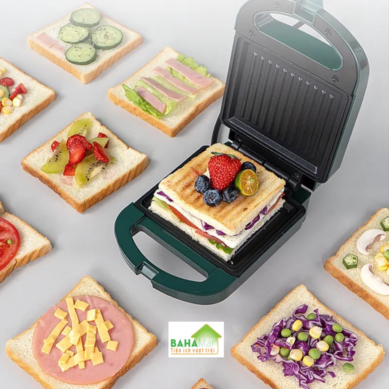 MÁY ĐA NĂNG CHỐNG DÍNH LÀM NÓNG 2 MẶT NƯỚNG BÁNH SANDWICH, TRỨNG, BÍT TẾT,… "BAHAMAR" để có bữa sáng chất lượng chỉ mất có 5 phút