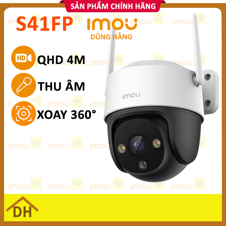 Camera IMOU Cruiser SE 4.0Mpx Wifi Ngoài Trời PTZ XOAY 360° S41FP Siêu Nét BAN ĐÊM CÓ MÀU Chống Nước- Hàng Chính Hãng