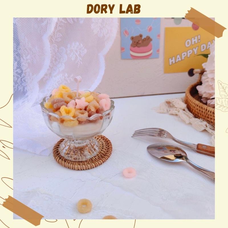 Nến Thơm Ly Kem Kẹo Ngũ Sắc Handmade - Dory Lab