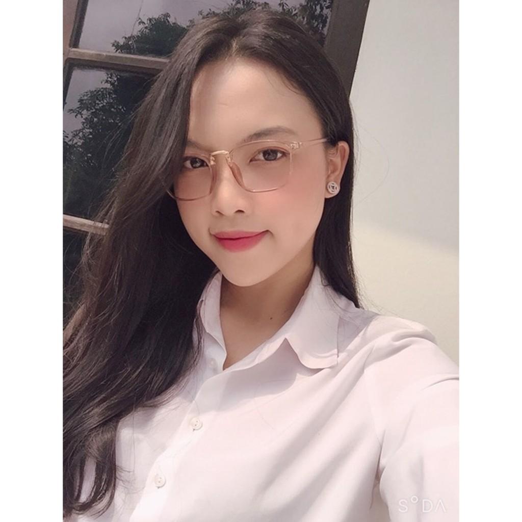 Gọng kính cận nam nữ LILYEYEWEAR mắt kính vuông dễ đeo chất liệu nhựa dẻo phụ kiện thời trang 210