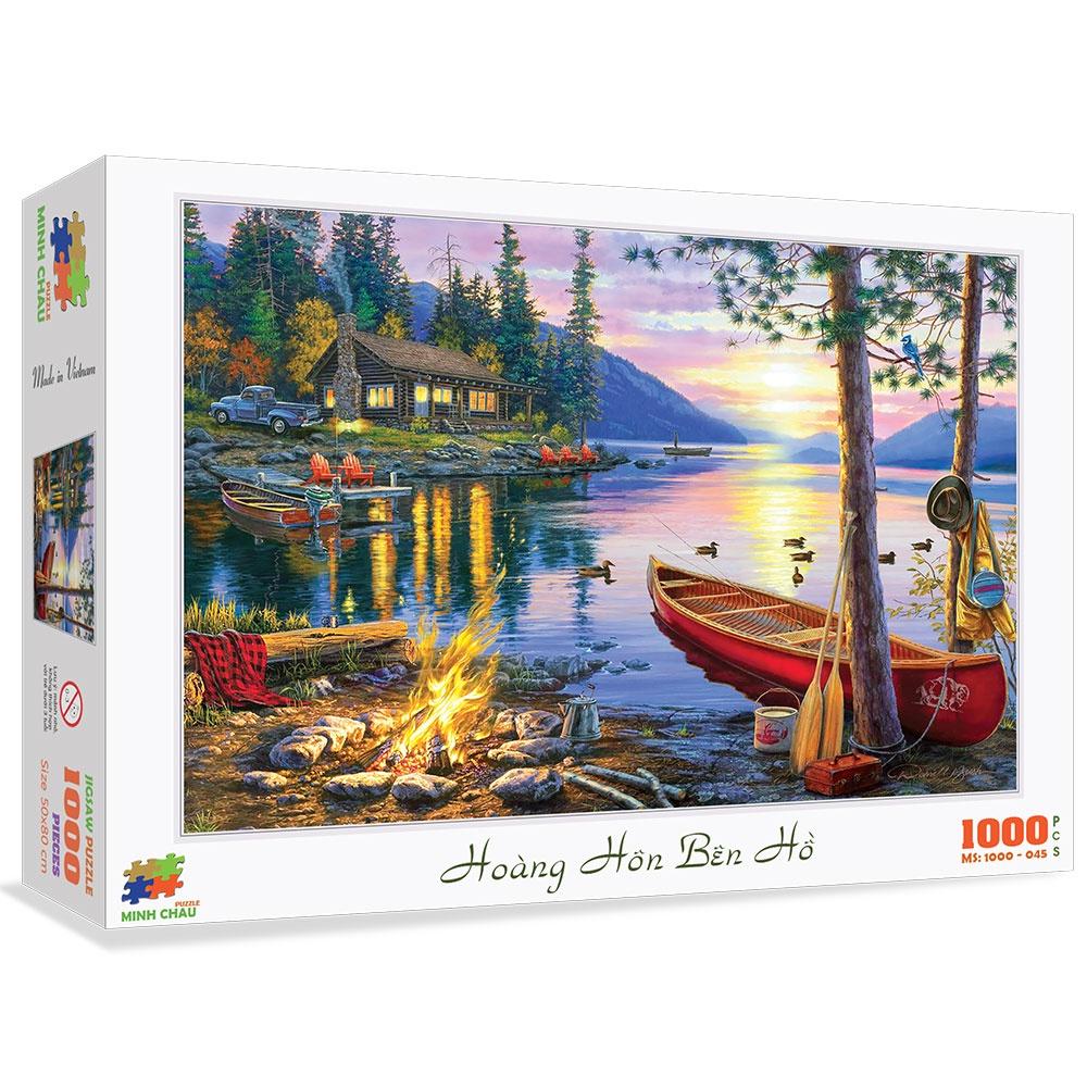Bộ ghép hình hộp 1000 mảnh-Hoàng hôn bên hồ