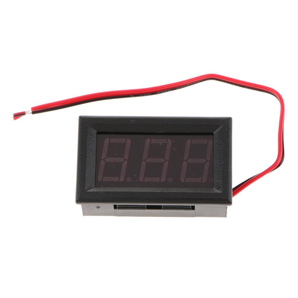 2 Pcs DC 5V-120V Voltmeter LED Panel Digital Voltage Meter Green+Blue 48 x 29 x 22mm