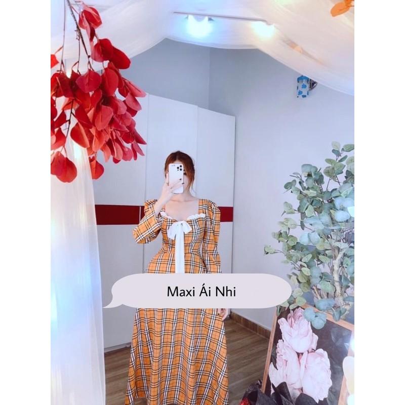 Váy thiết kế sang trọng vải lụa freesize cực đẹp - Đầm maxi Ái nhi cực rẻ siêu xinh xắn