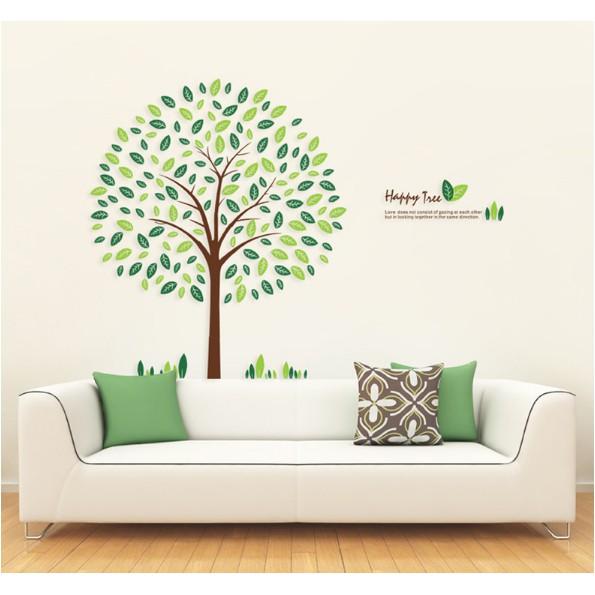 Decal trang trí tường - Cây lá hình tròn Xinh xắn