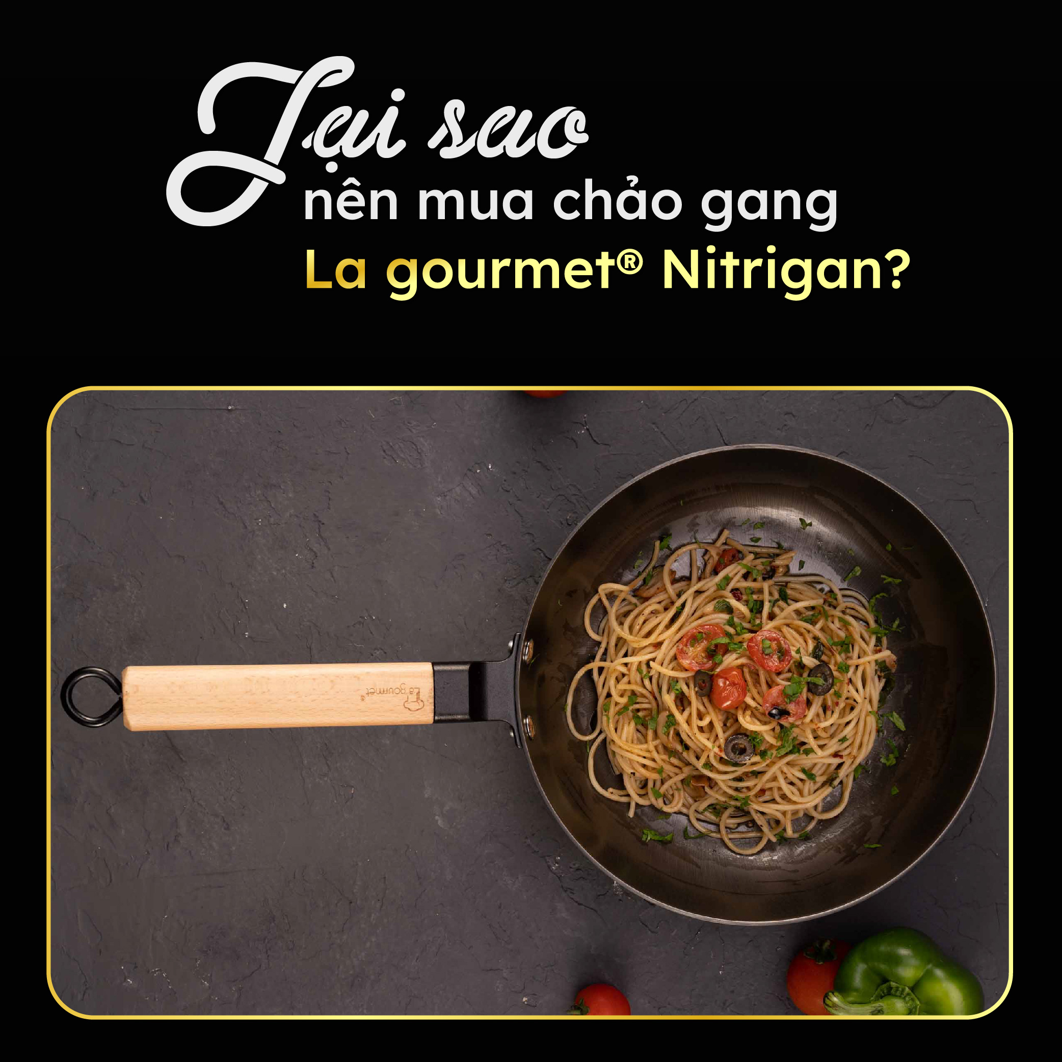 Chảo Gang Lòng Sâu La Gourmet Nitrigan NTGW347695 (24cm)