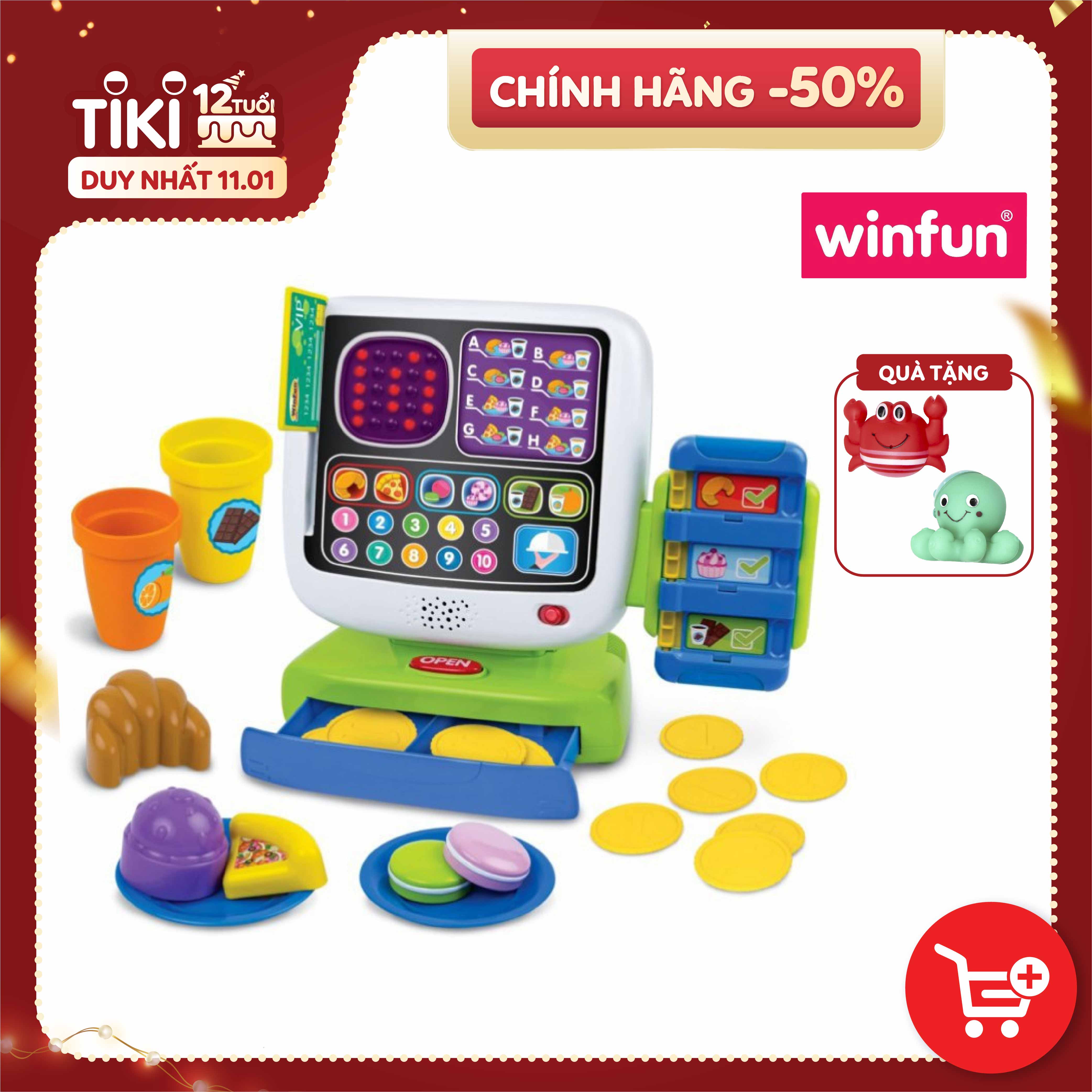 Bộ đồ chơi giáo dục sớm, nhập vai: máy tính tiền tự động Winfun 2515 kích thích bé phát triển trí tưởng tượng