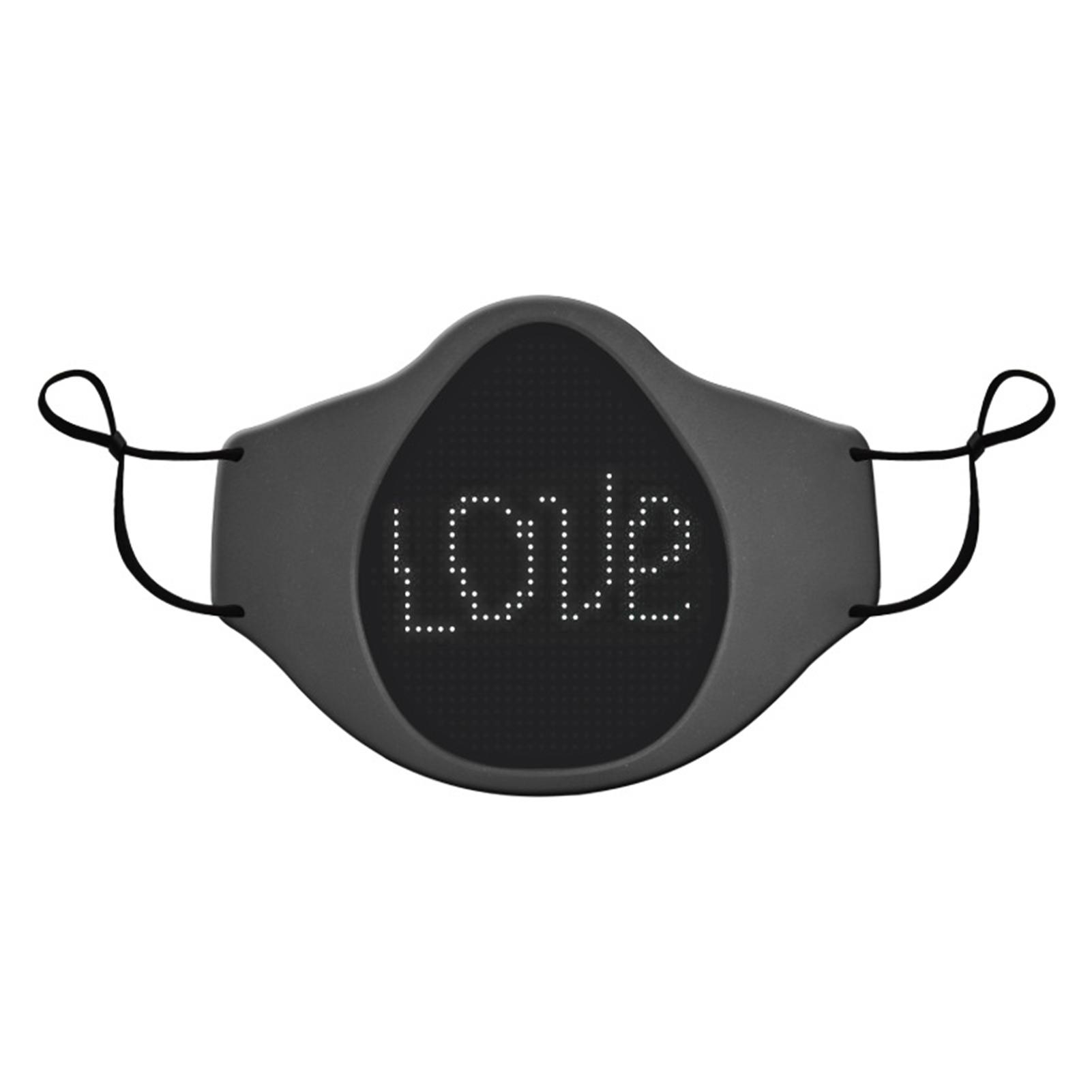 Soft Comfortable Silicone LED Face Mask DIY Programmable Message Display Mask for Halloween Cosplay