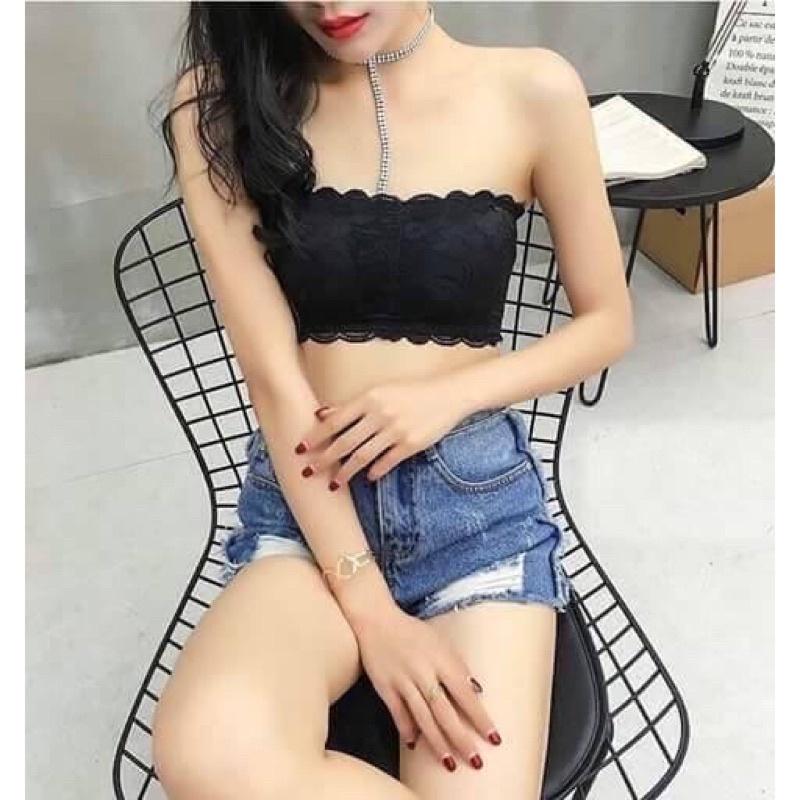 ÁO BRA ren hoa cài sau KHÔNG DÂY có đệm mềm hàng loại 1 siêu gợi cảm dễ phối đồ