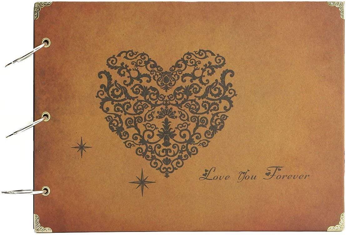 Sổ lưu niệm, Album ảnh Ngày lễ tình nhân Sổ lưu niệm cổ điển Sổ lưu niệm đám cưới Sổ lưu niệm DIY Cổ điển Những trang đen Sách ảnh cho Giáng sinh Quà tặng sinh nhật Ngày của Mẹ