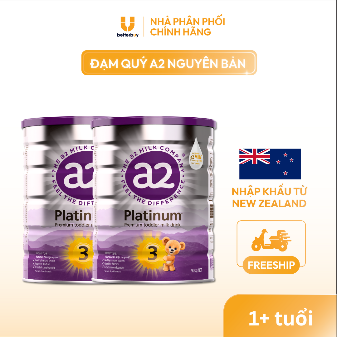 Combo 2 Lon Sữa a2 Milk a2 Platinum Premium Toddler Milk Drink Đủ Số Lon 900g