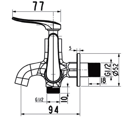 Vòi tắm sen lạnh gắn tường American Standard A-7604C