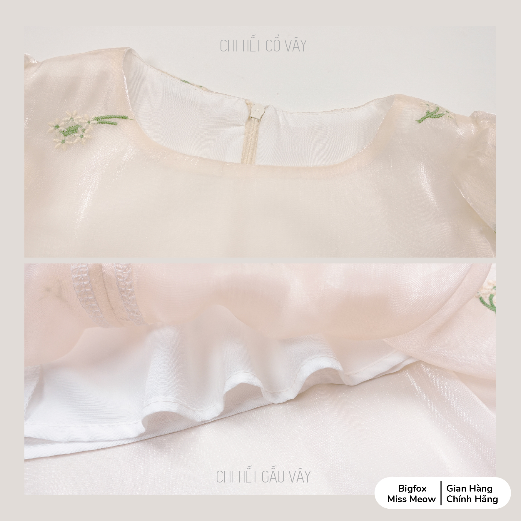 Váy hè cho bé gái Bigfox Miss Meow size đại dự tiệc, đầm tiểu thư sang trọng style Hàn thêu hoa cỡ 7,9,11 tuổi 30kg 40kg