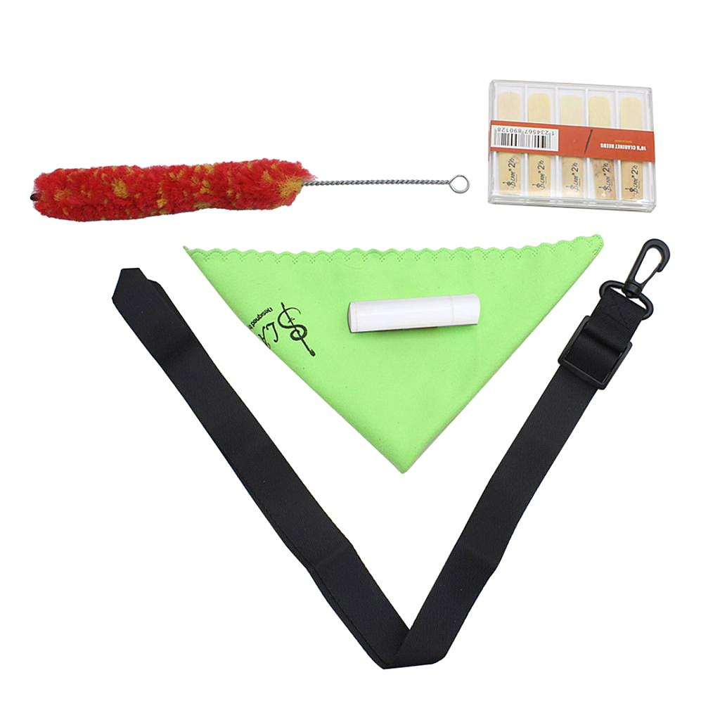 Sunnimix 5 Trong 1 Clarinet Phụ Kiện Bộ Lau Sậy Tai + Nút Chai Dầu Mỡ Vệ Sinh + Tặng Bàn Chải