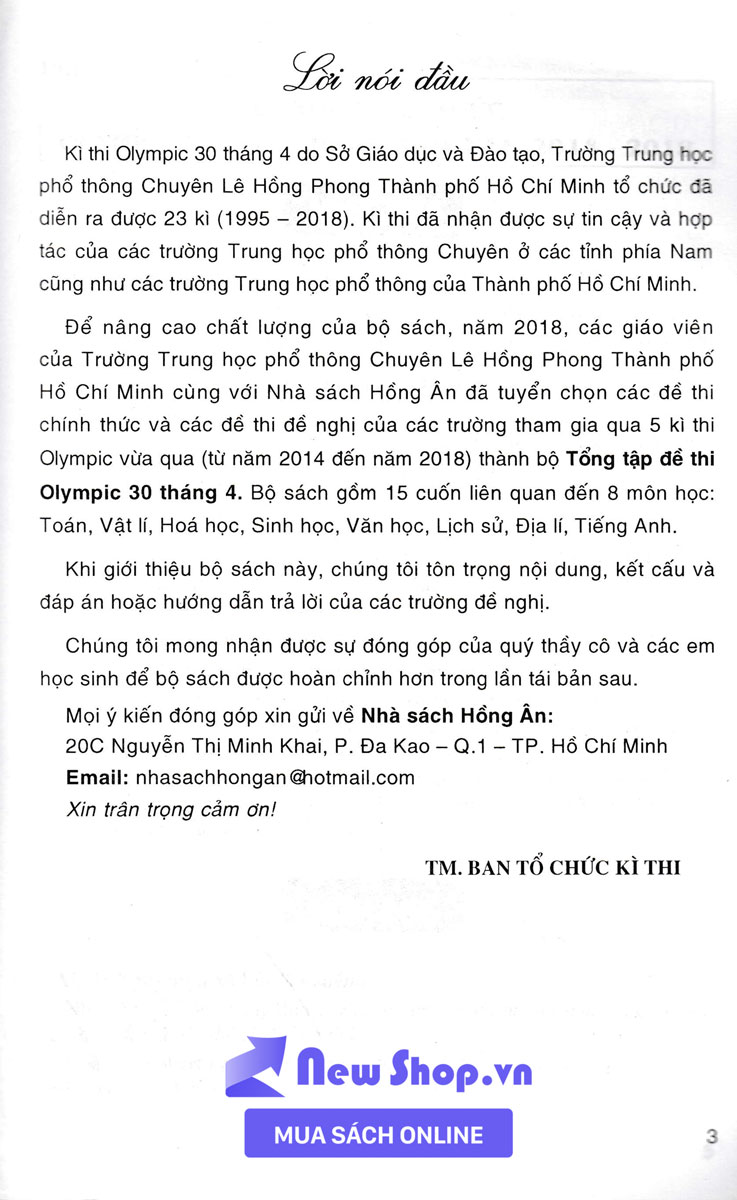 Tổng Tập Đề Thi Olympic 30 Tháng 4 Ngữ Văn Lớp 10 (Từ Năm 2014 Đến Năm 2018)