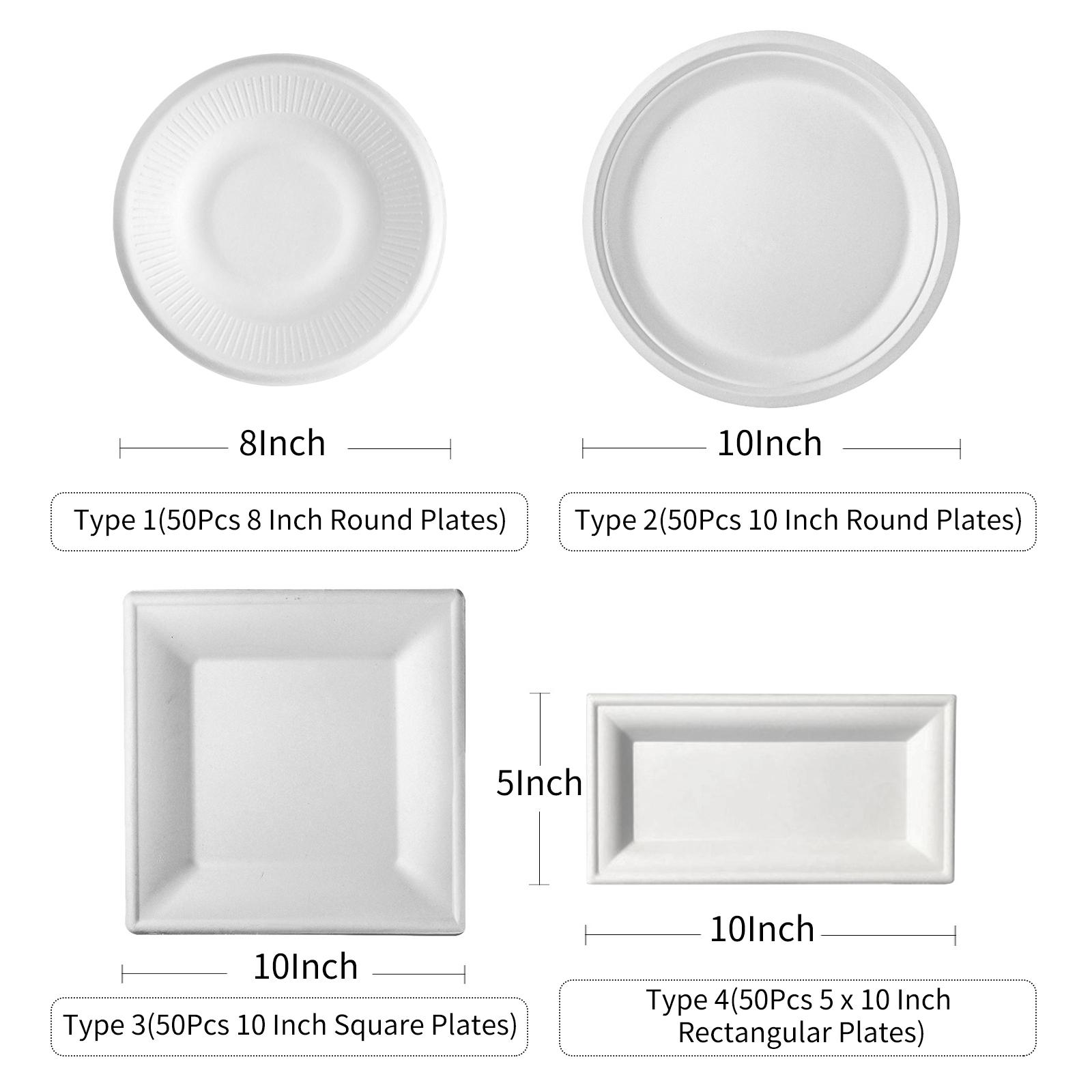 Bộ Dụng Cụ Ăn Bằng Giấy Có Thể Phân Hủy 10 Inch Dùng Một Lần