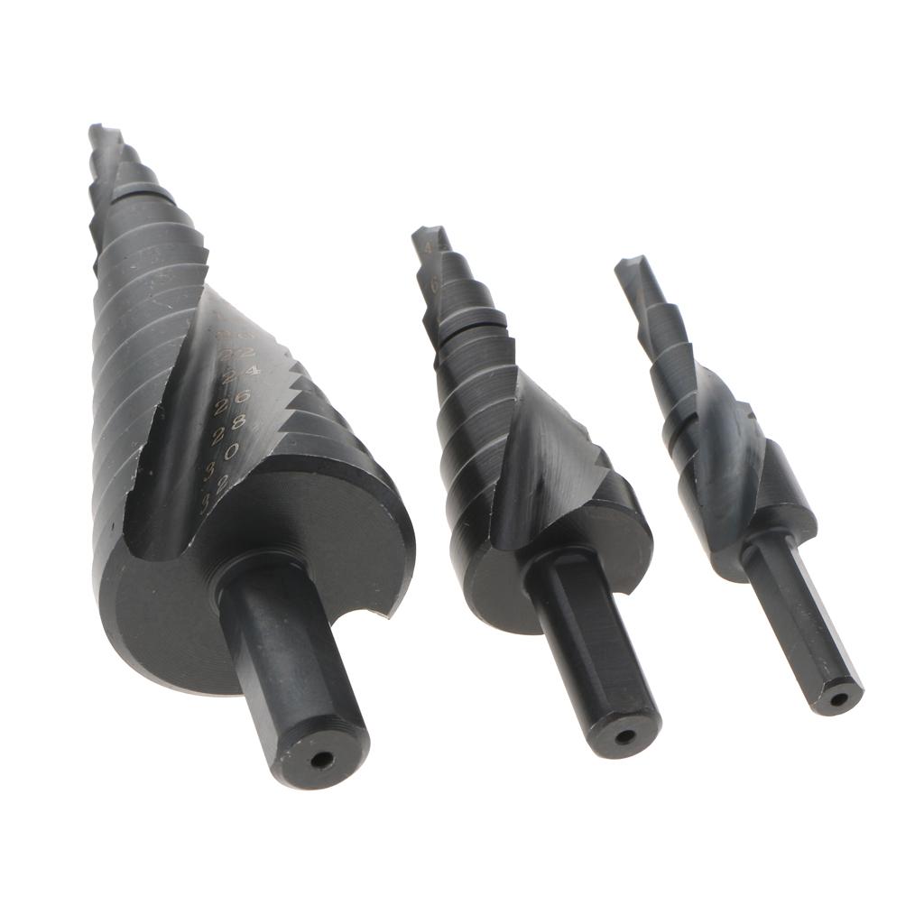 Xoắn Ốc Sáo Mũi Khoan Bước Bộ/4-12,4-20,4-32/Lục Giác Nitrided HSS Khoan