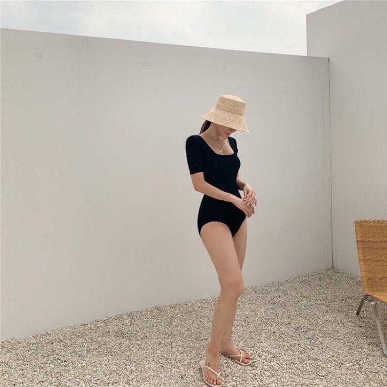 Bikini liền mảnh tay ngắn dây ngang lưng