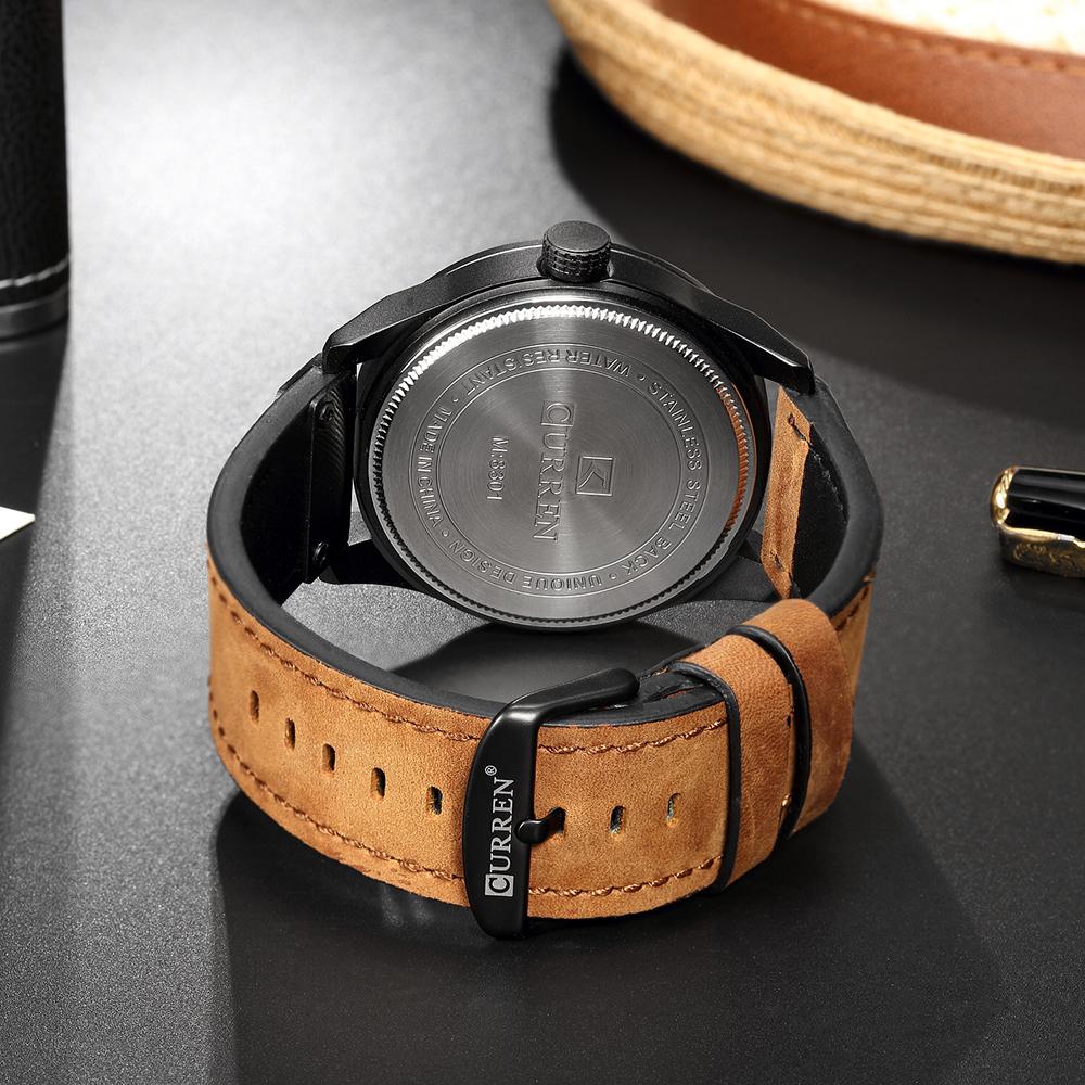 Đồng hồ nam dây da chính hãng thời trang CURREN 1ATM Life Quartz Casual Man Watch Relogio Musculino