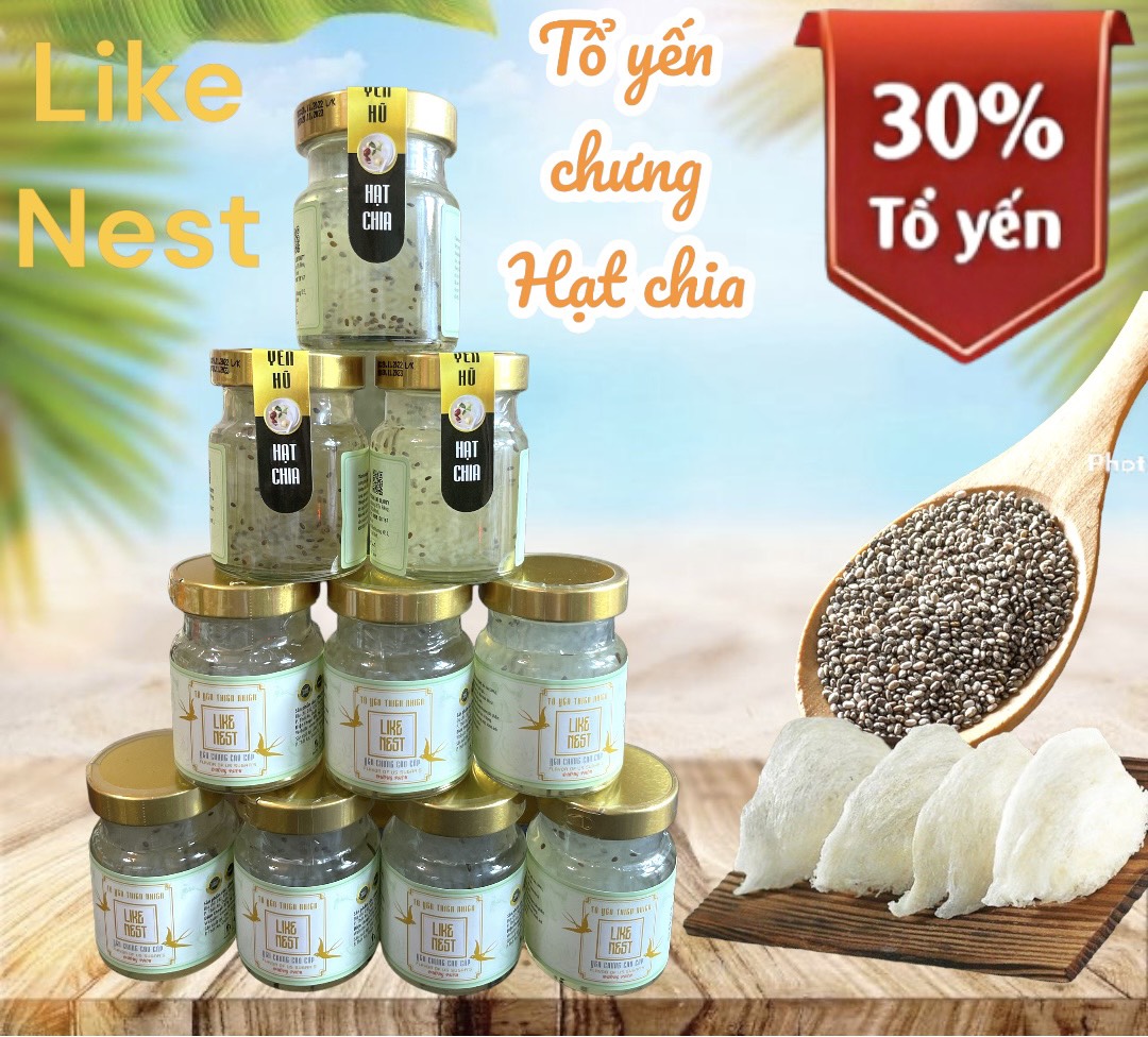 [Combo 10 Hủ Trơn] Yến Chưng Hạt Chia LikeNest 30% Tổ Yến