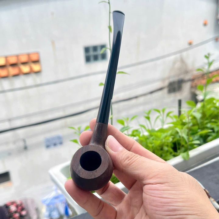 Tẩu gỗ khắc hoa văn và trơn loại nhỏ gọn - T0296