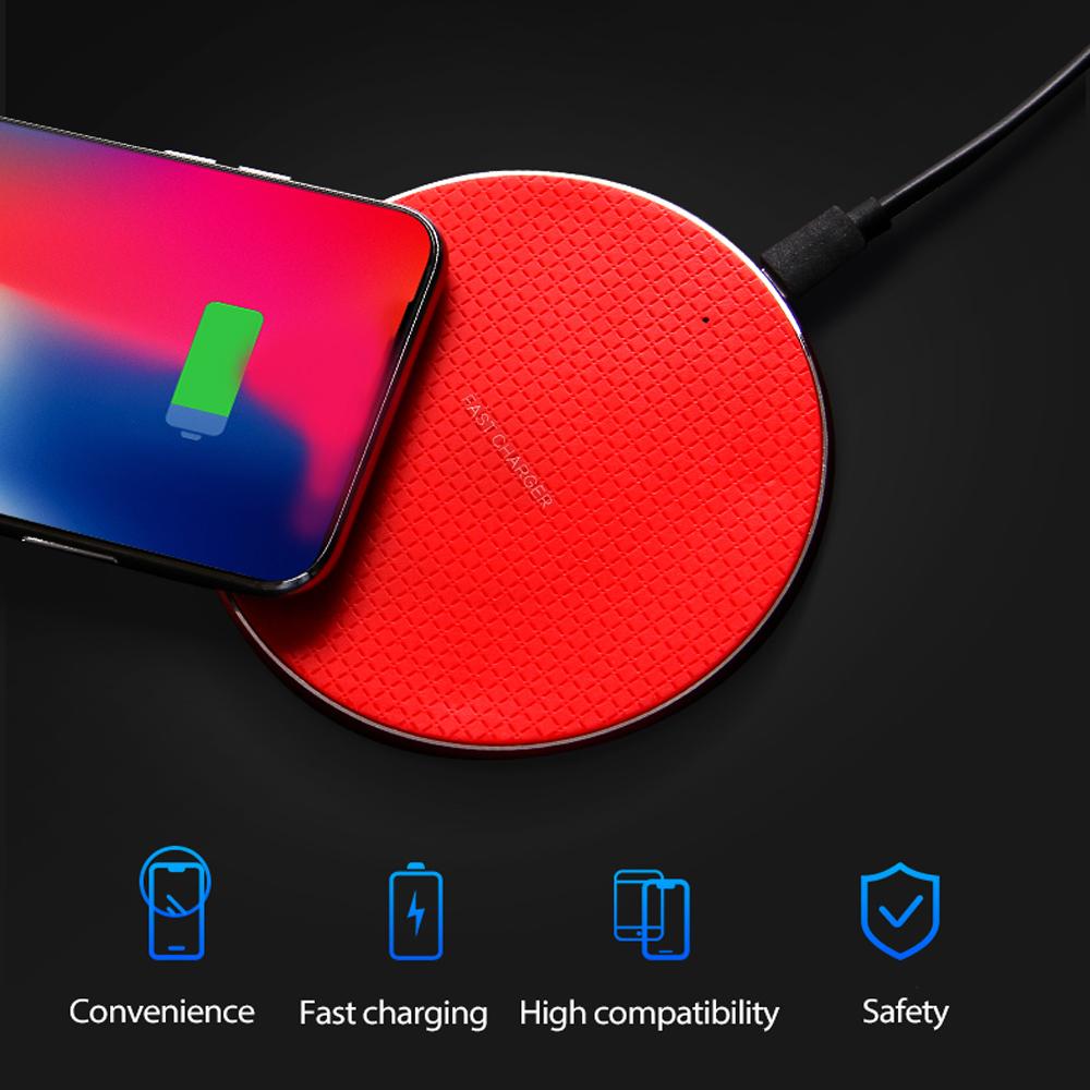 Wireless Charger Circular Wireless Recharger 7.5W/10W Fast Charger QI Standard Compatible with IOS Android