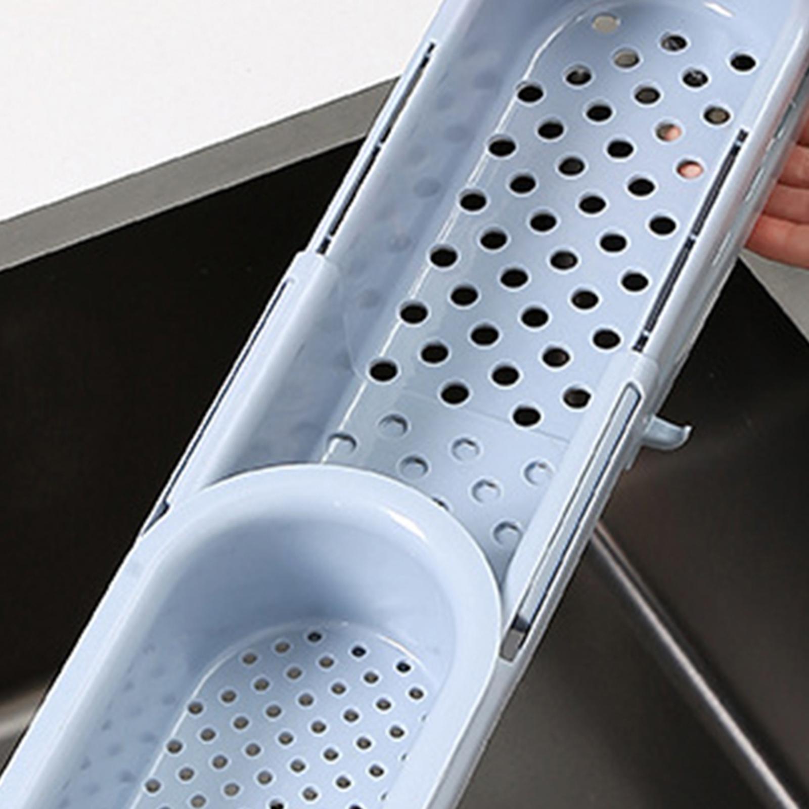 2x Kitchen Telescopic Sink Rack Soap Sponge Holder Storage Drain Basket