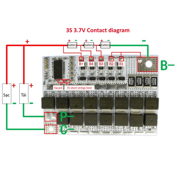 MẠCH SẠC CÂN BẰNG VÀ BẢO VỆ PIN LITHIUM 3.7V 3S 12.6V 100A LOẠI CAO CẤP CÓ IC ĐIỀU KHIỂN