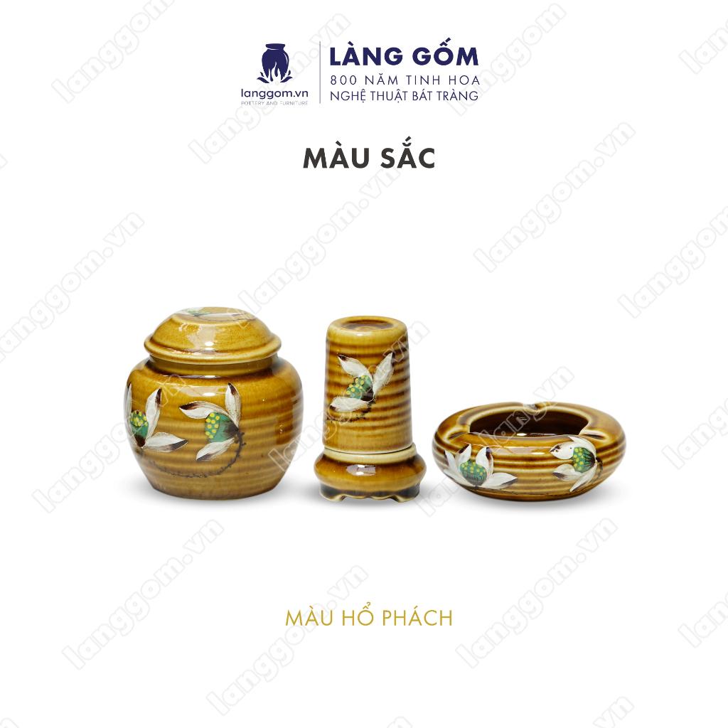 Bộ ấm chén Men hỏa biến Minh Long - Gốm sứ Bát Tràng - Làng Gốm