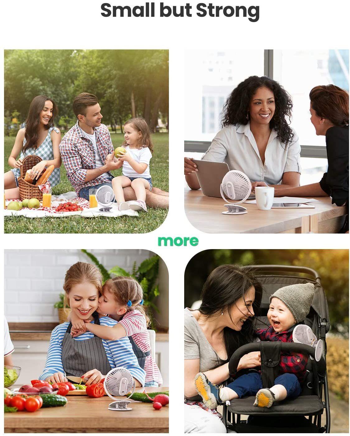 Ugreen UG80907LP308TK 2000mah 360 độ quạt bàn màu xám - HÀNG CHÍNH HÃNG