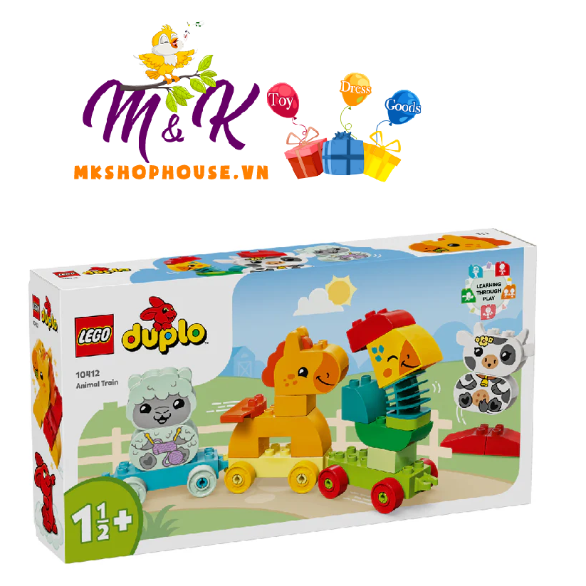 Đồ Chơi Lắp Ráp: Tàu Lửa Động Vật - LEGO DUPLO 10412 (19 chi tiết)